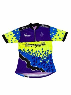 VTG Campagnolo Multicolor Cycling Jersey Adult XL USA Made Shatter 80s 90s